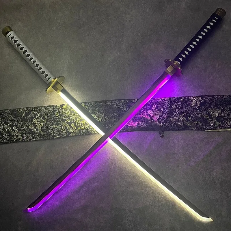 104cm Bright Roronoa Zoro Katana Luminous Led Light One Piece Sword Anime Cosplay Prop Real Japanese Katana Samurai Sabre Gift