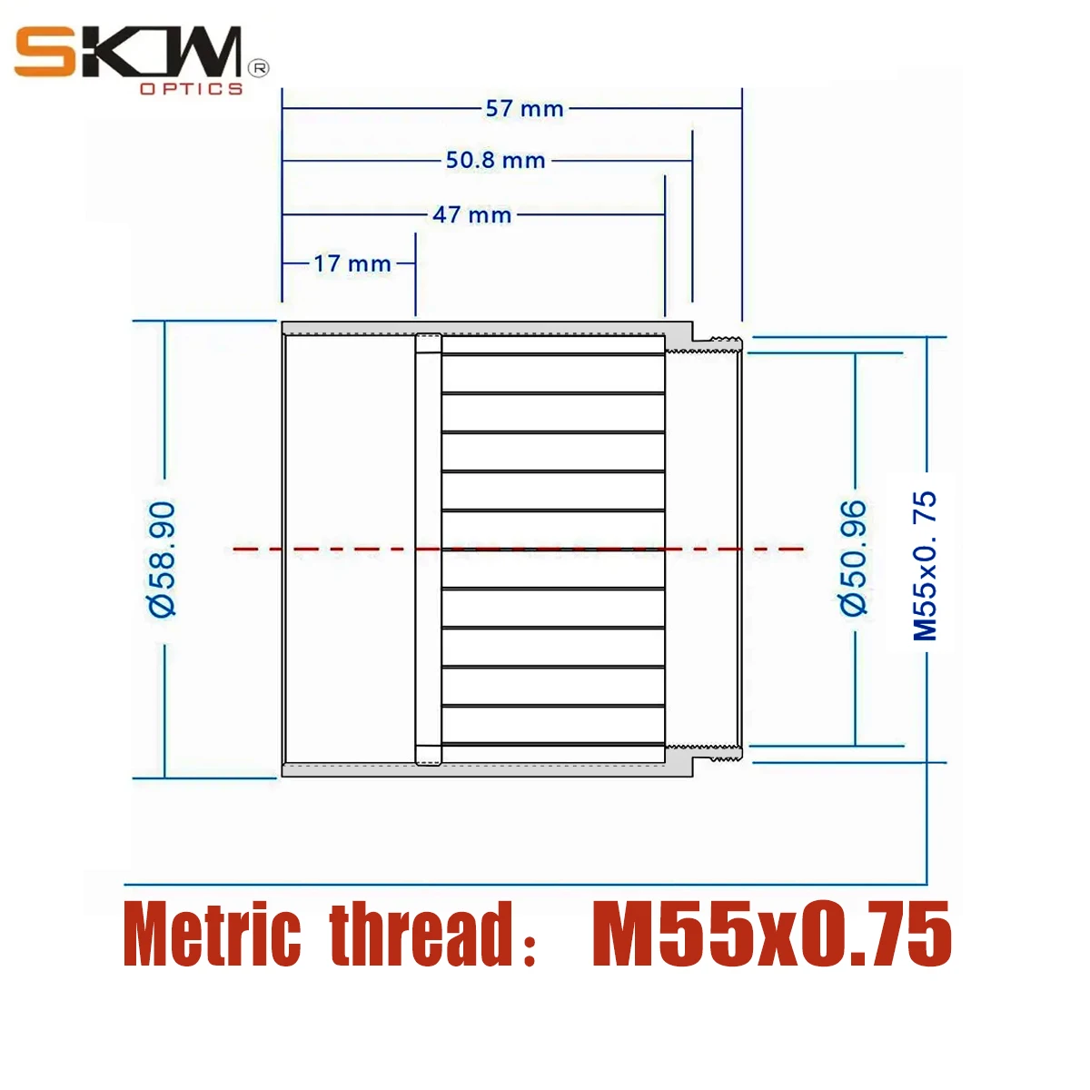 SKWoptics  50mm Flash Killer, Metric thread M55X0.75 Scope Mesh, Anti-Reflective Optical Scope, 2 \