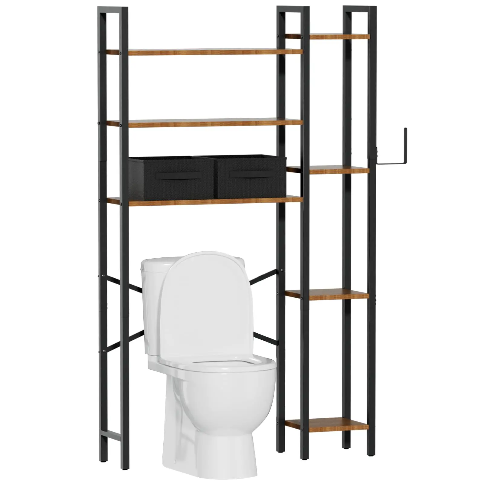

Toilet Laundry 2 Drawers Metal Bathroom Storage Freestanding Space Saving Storage Rack
