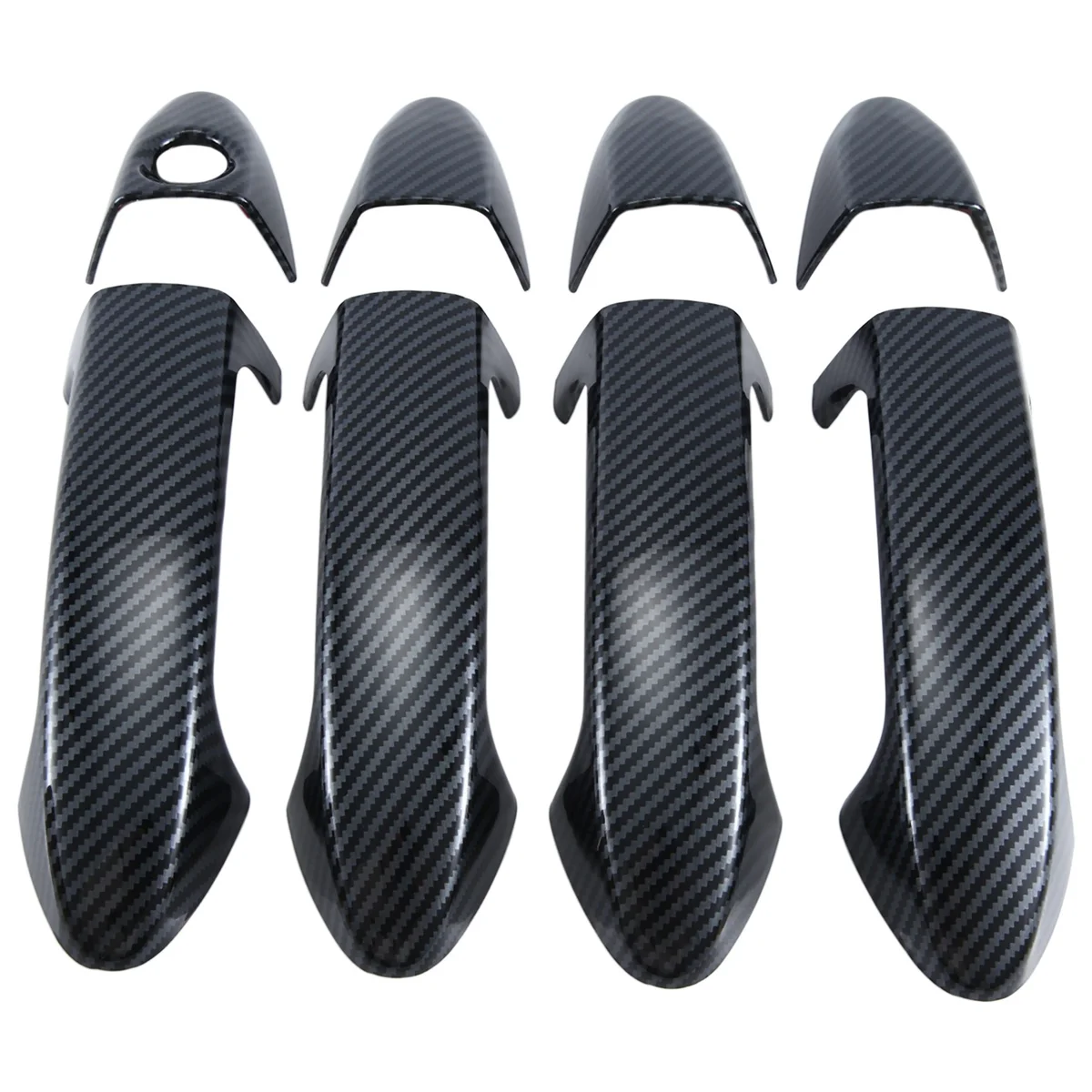 Stiker penutup pegangan pintu eksterior mobil, untuk Ford Fiesta 2009 2010 2011 2012 Aksesori, serat karbon