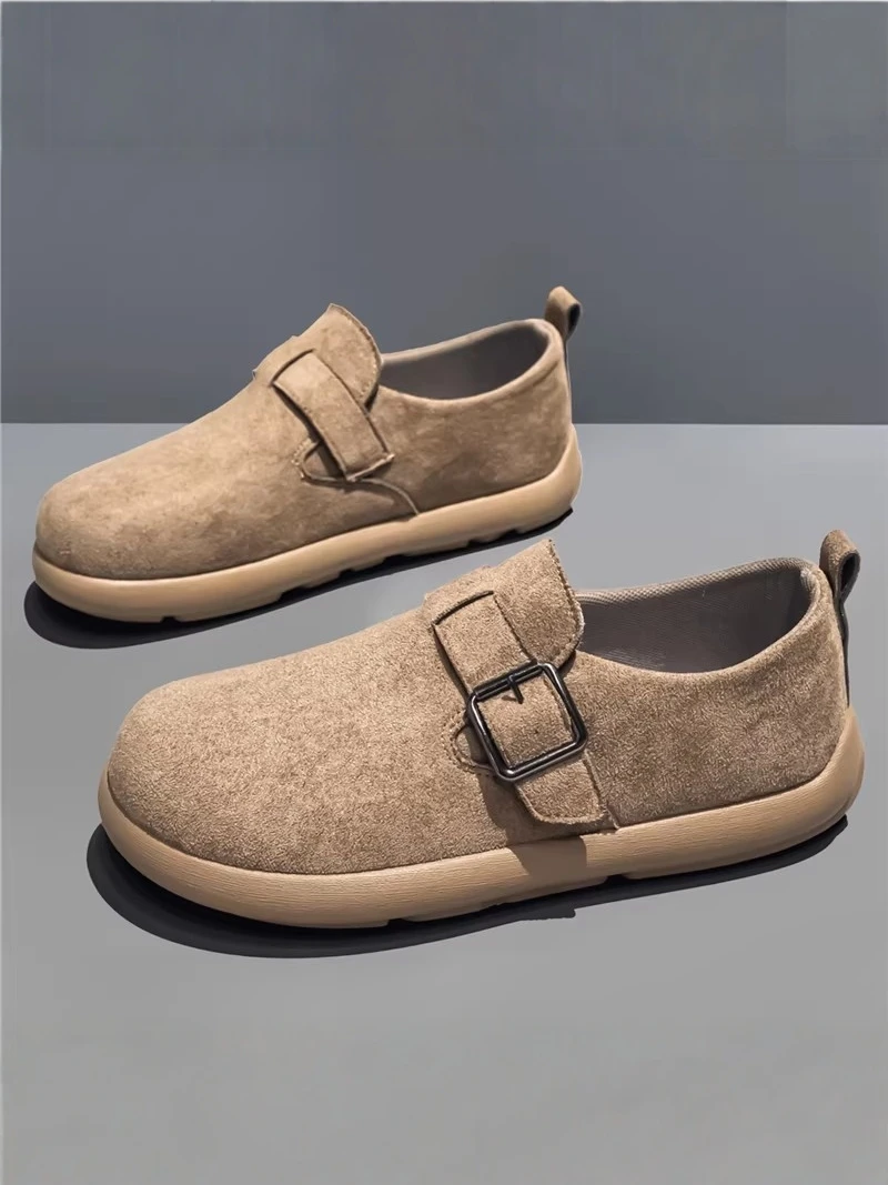 Men's Slip-On Shoes Soft Bottom Anti-Slip Retro Versatile Large Size 47 Birkenshoes Comfortable Casual Fashion Single Shoes