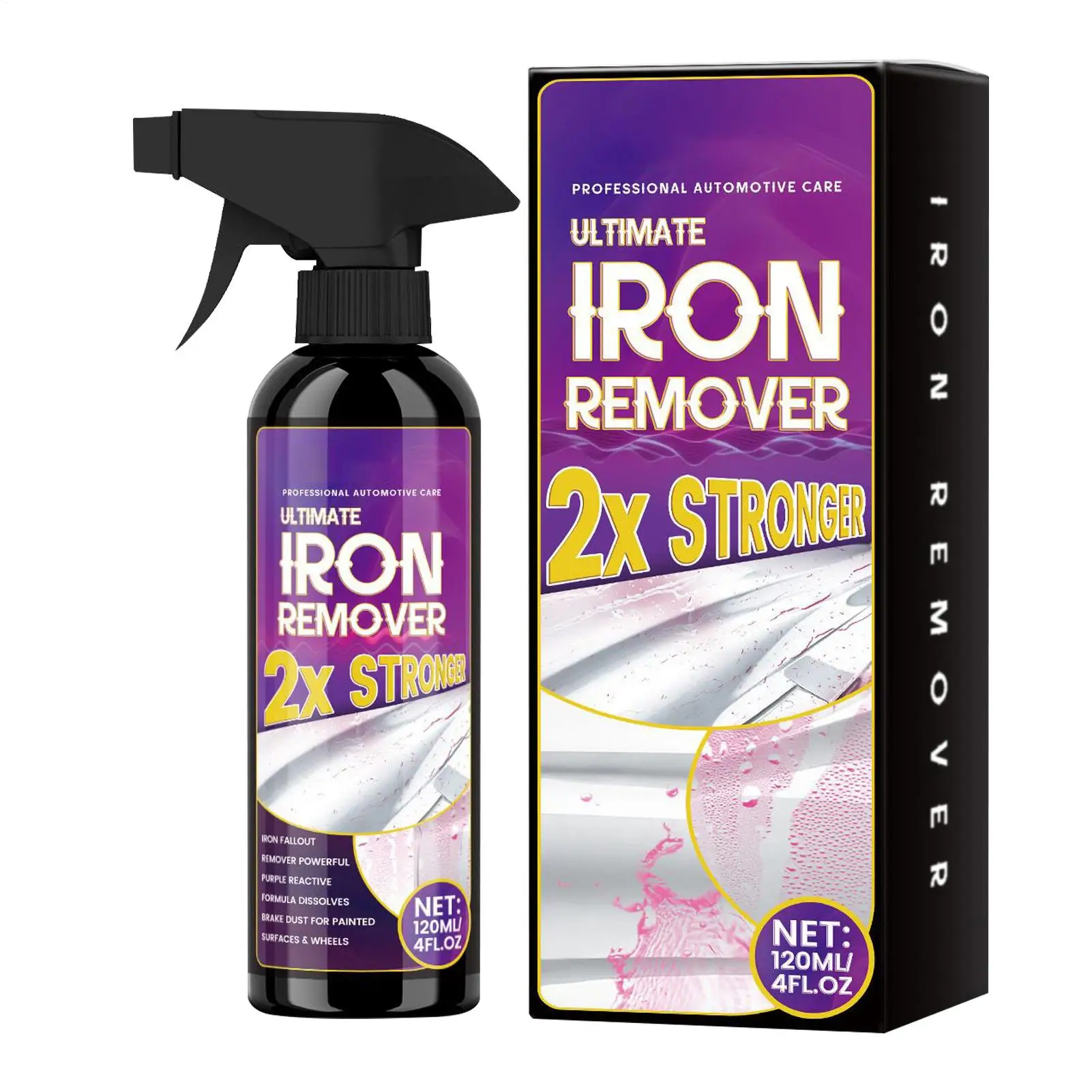 120ml Multipurpose Iron Powder Remover Quickly Car Wheel Cleaner Cleaning Detailing Solution Rim Stain Removal for Calipers Rv
