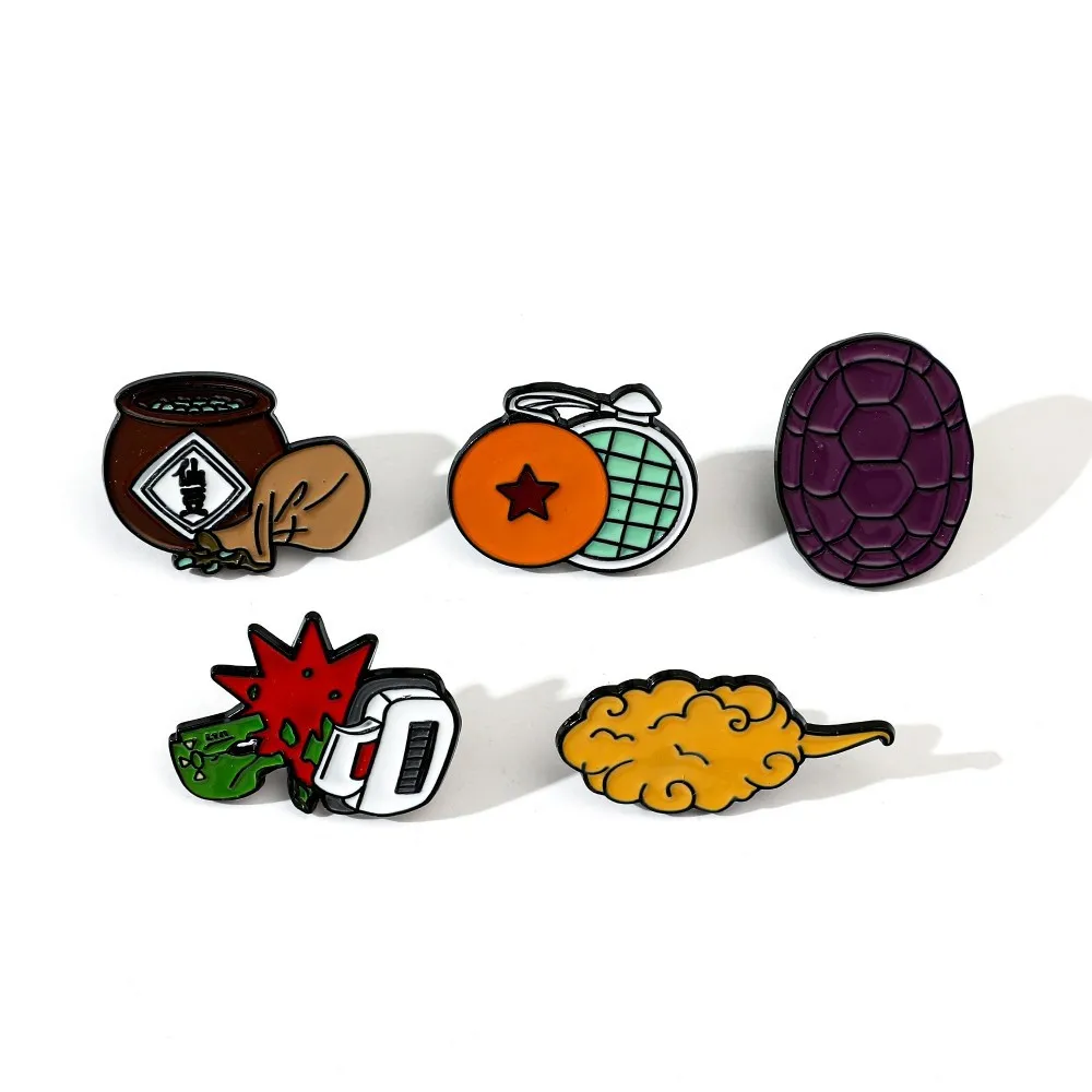

Dragon Ball Enamel Brooch Featuring Master Roshi Son Goku Metal Badge Jewelry for Clothing And Backpack Accessories