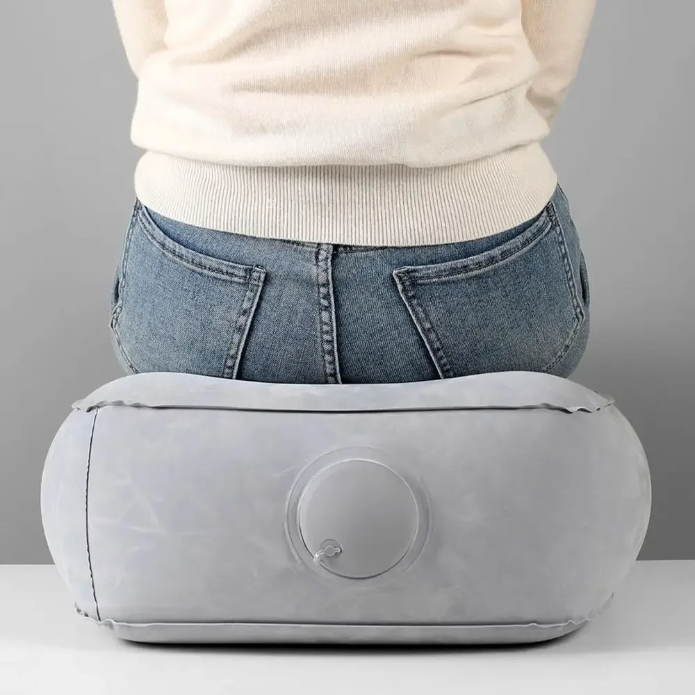 Press-to-Inflate Inflatable Booster Seat Fabric Waterproof Air Seat Cushion Breathable Muscle Relief Travel Press Leg Stool