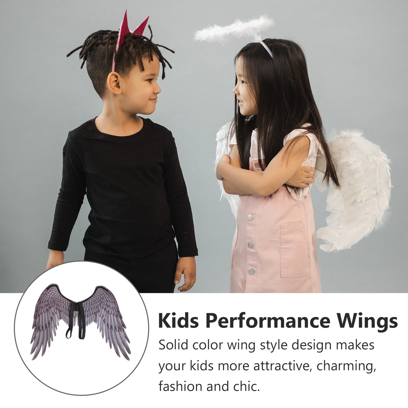 

Set Black Lightweight Costume Party Props Halloween Role Play Wings Cosplay Accessories For