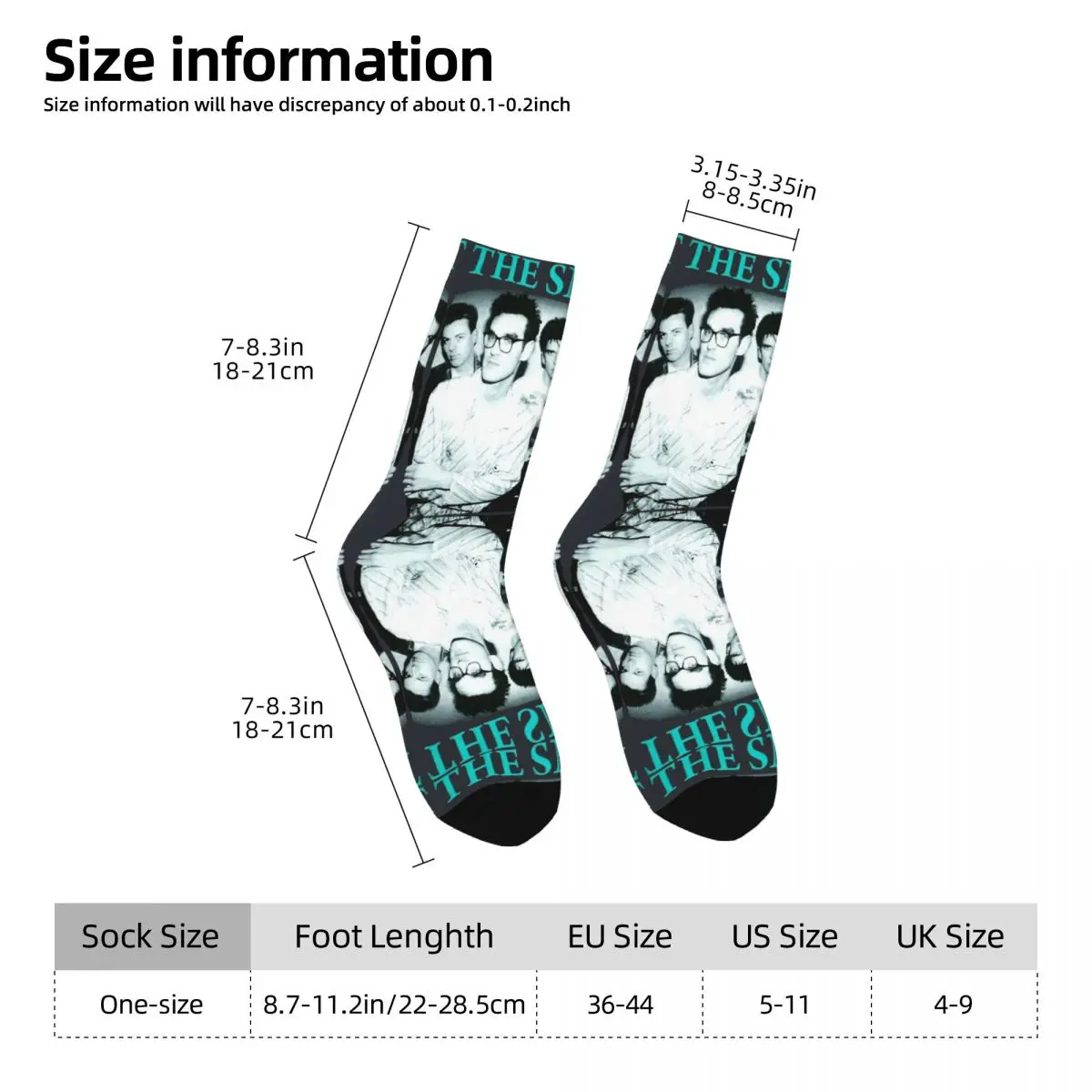 Chaussettes de compression pour hommes, Elin, British Rock Bands in The 80s, Harajuku, The Smiths, Quality Pattern, Crew, Nouveauté