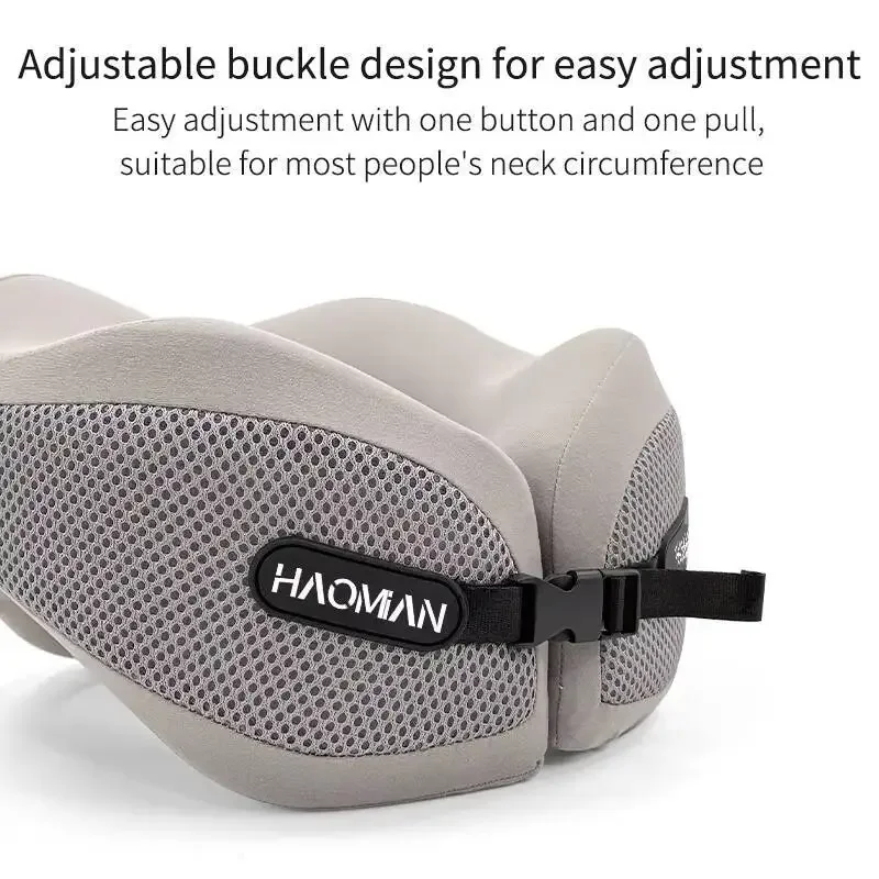 U-Shape Comfort Airplane Travel Pillow With Snap Button Coussin Travel Pillow U Shaped Travel Healthcare Memory Foam Neck