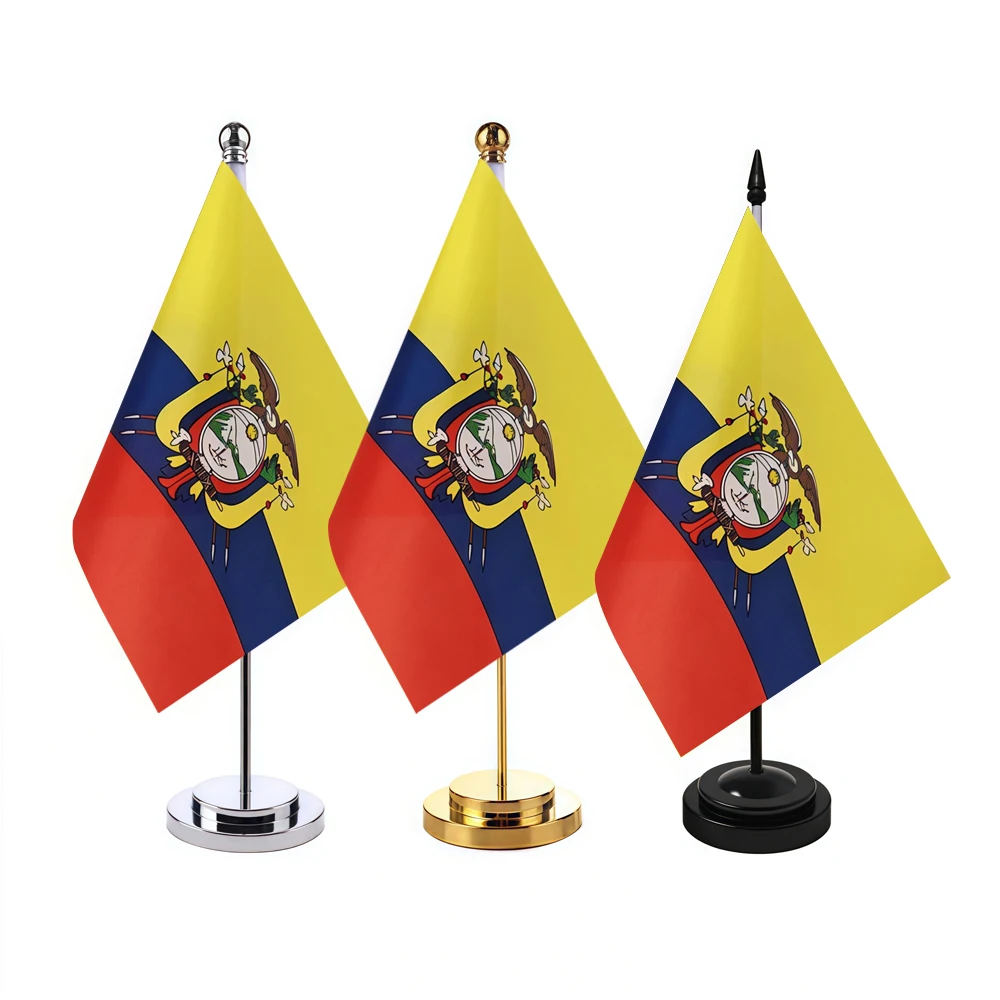 CYPOMELO office desk flag Ecuador flag 14x21cm Ecuador desktop small decoration flag including flagpole