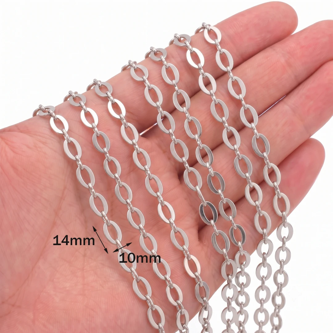 0.5meter 1meter Gold Stainless Steel Oval Paperclip Chain for Jewelry Making Chunky Chain Necklace Bracelet Bulk Chain Supplies view 4
