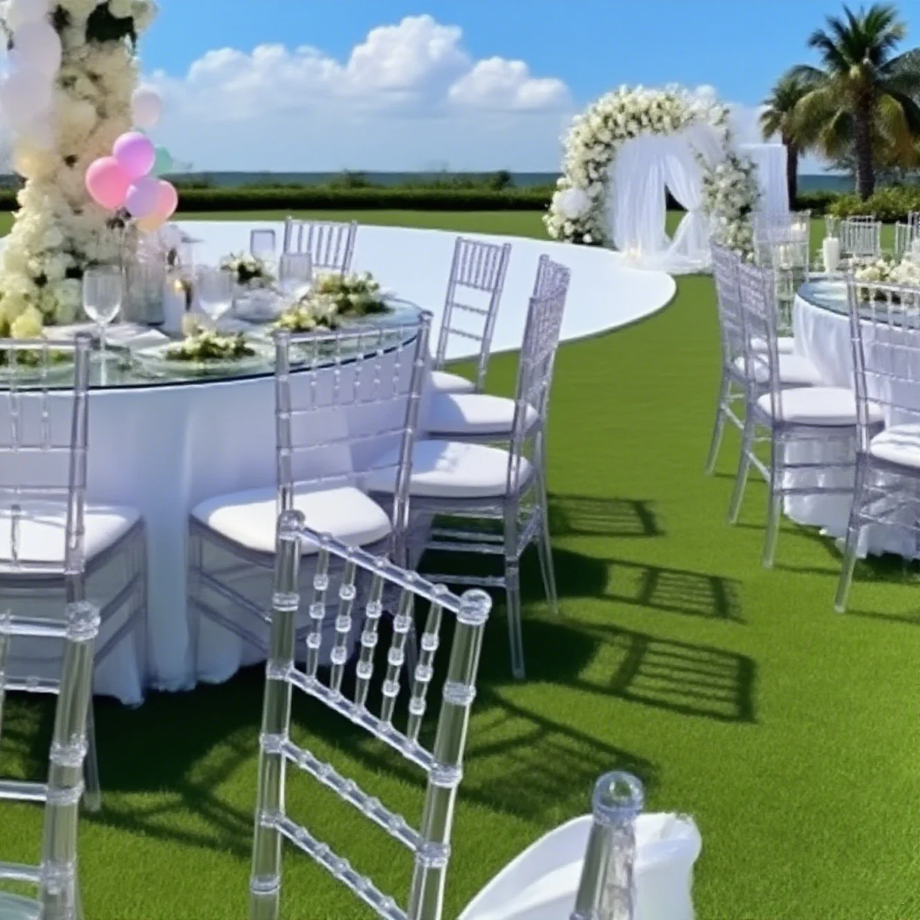 100pcs f30  Clear Acrylic Crystal Resin Event Tiffany Chiavari Chair Transparent Plastic Dining Chair For Weddings And Banquet
