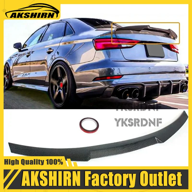 For Audi A3 S3 8V Sedan 2014-2020 High-Quality ABS Rear Trunk Lip Spoiler Wing Rear Boot Lip Trim Primer Unpainted Car Exterior