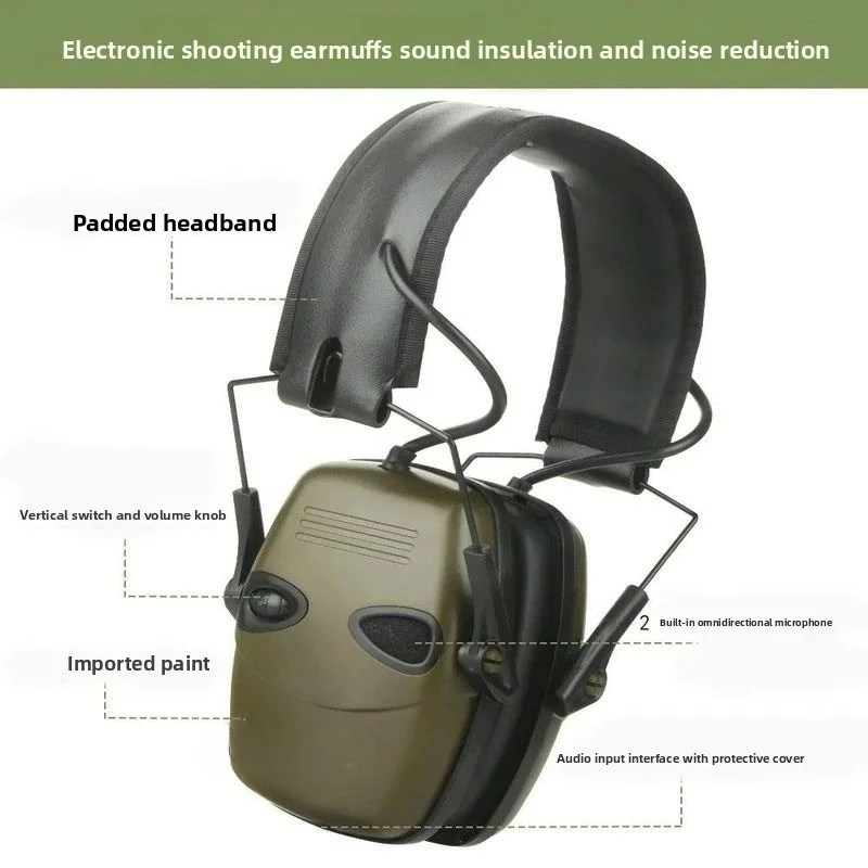 Pickup noise cancelling headphones dry battery outdoor head mounted electronic protective earmuffs CS game competition