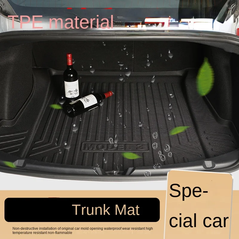 for Model3 Trunk Mat Pad Tail Box Mat Box Pad Modified TPE Front Standby Pad Accessory