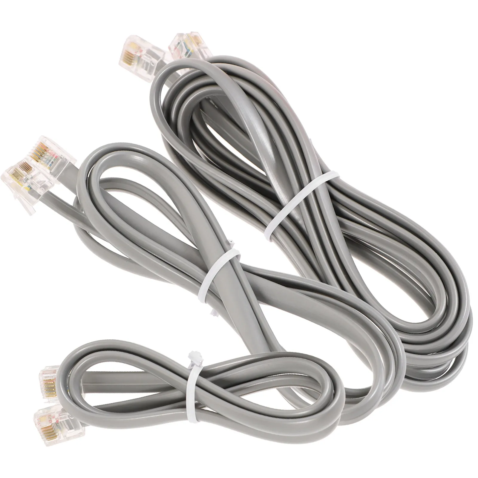 3pcs Telephone Cable Phone Wire Landline Extension Sturdy Wear Resistant Corrosion Long Service Life Home Office