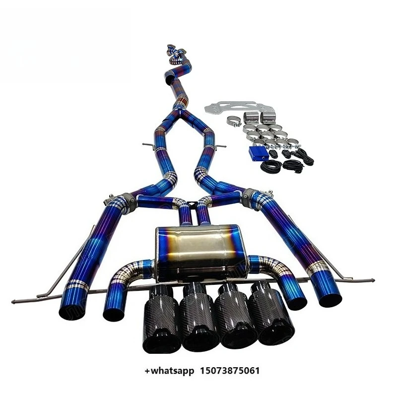 Valved Exhaust System for G80 M3 G8X M3 G83 G84 Engine, Full Cat-Back with Carbon Tips & Remote Control
