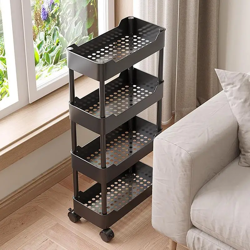 Mobile Storage Rack Trolley Kitchen Bathroom Bedroom Multi Storey Snacks Storage Rack With Wheels Organizer Home Accessories