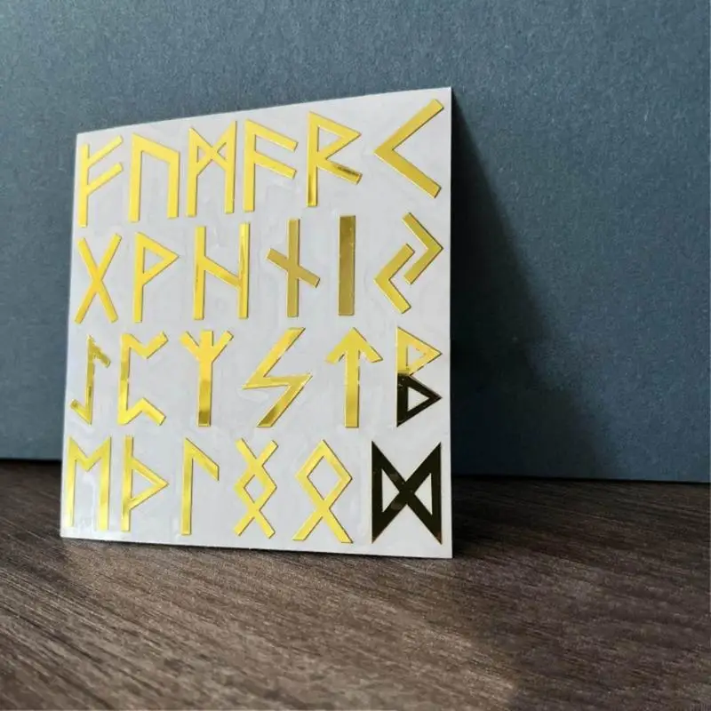 ملصقات R7UF Gold Luen Letter ذاتية اللصق من الصفائح المعدنية الذهبية ملصقات زخرفية لغطاء التخرج لتزيين الحرف اليدوية لأداة فنية