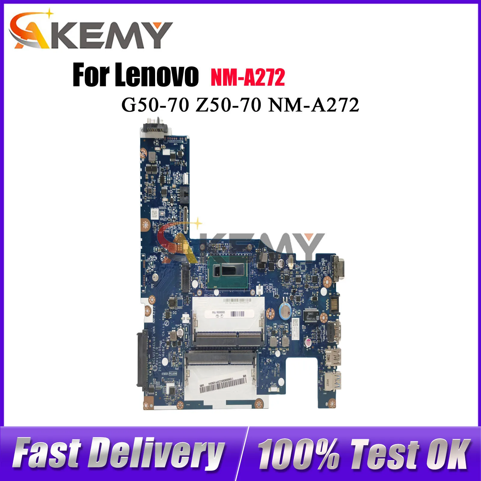 

Материнская плата для ноутбука Lenovo IdeaPad G50-70 G50-80 NM-A272 с процессором i3 i5 i7 DDR3, 100% протестировано, ОК