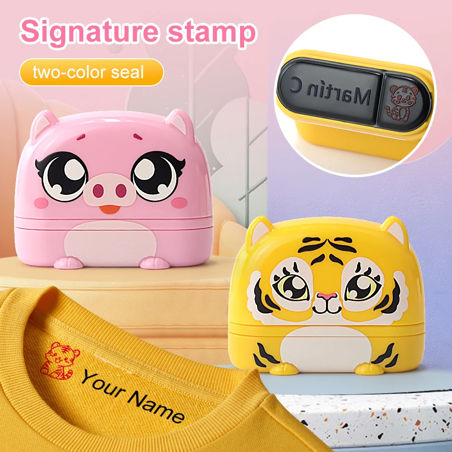 

Custom Animal Name Stamp for Kids Clothing-Waterproof Dual Ink Fabric Marker,Personalized Daycare Labels for Children's Supplies