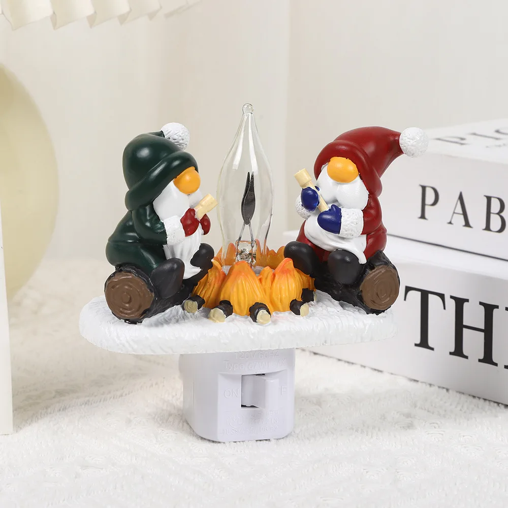 

Creative mini Santa Claus lamp post squirrel animal sculpture home desktop crafts ornaments Christmas gifts for boys and girls