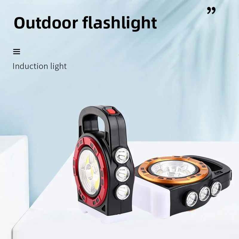 Solar USB Rechargeable Camping Lantern Flashlight Searchlight Multi Function LED Light for Outdoor Tent Hiking and Emergency