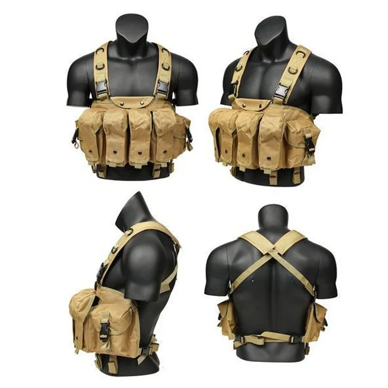 Quick-Detach AK Mag Belly Pouch MOLLE Tactical Chest Rig for AK Vests CS Training Hunting Shooting Gear Accessories