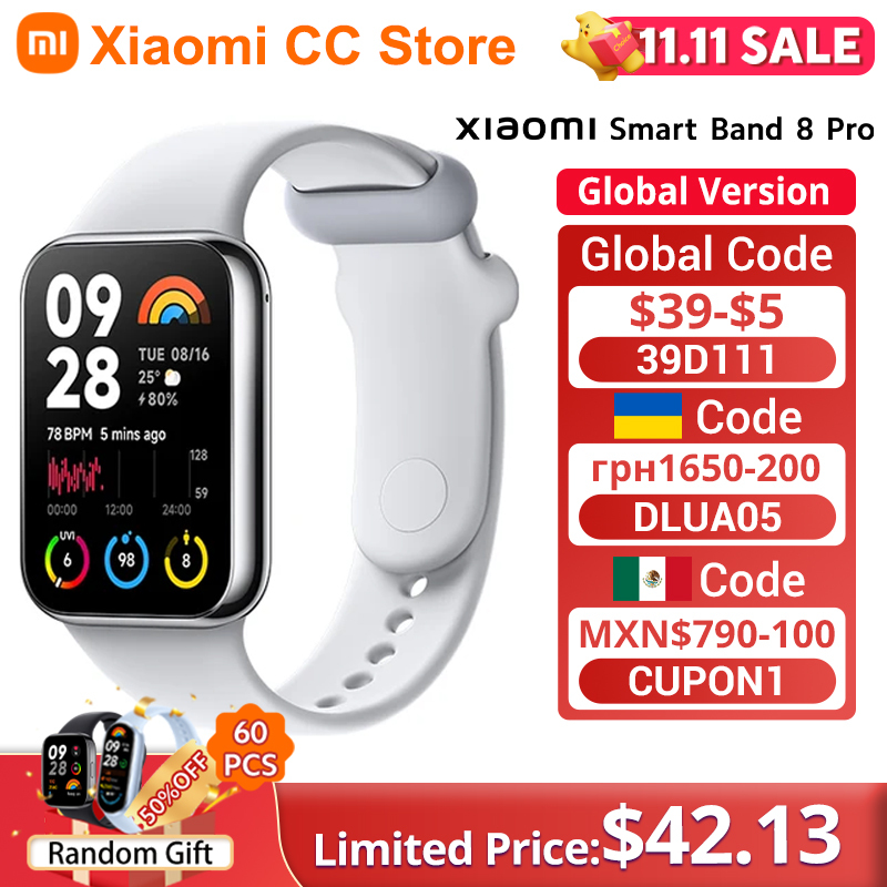  Xiaomi Mi Band 8 Pro Global Version Smart Wristband1.74" Color Square AMOLED GNSS Blood Oxygen Heart Rate Monitor Bluetooth 5.3 