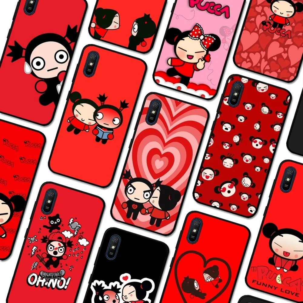 Cartoon P-Pucca G-Garu Phone Case For Redmi 5 6 7 8 9 10 Plus Pro 6 7 8 9 A GO K20 K30 K40 Pro Plus F3 Fundas