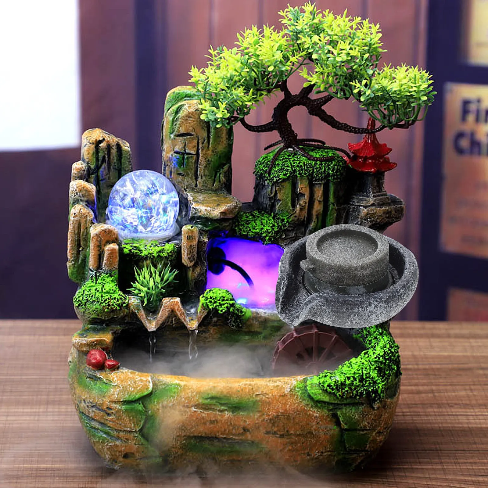 

Набор миниатюрных водяных мельниц: имитация каменной мельницы из смолы для микроландшафтной фотографии, реквизит для оформления сцен и декораций