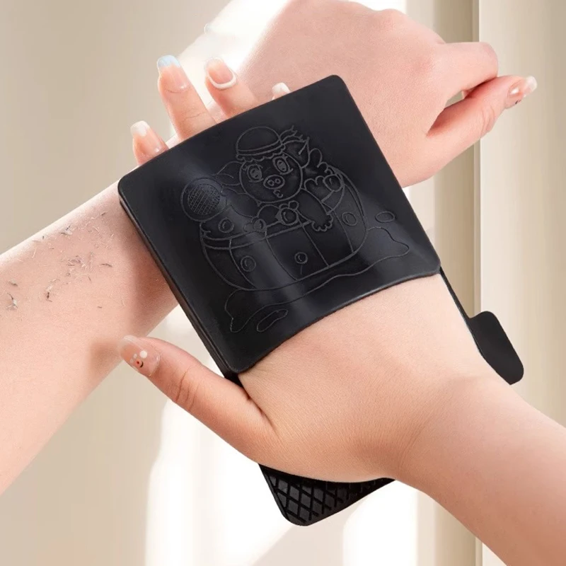 NewBody Exfoliating Shower Scrubber Dead Skin Remover Rubber Pads Skin Massage Brush Bath Rubbing Tool Black Spa Bathing Gloves