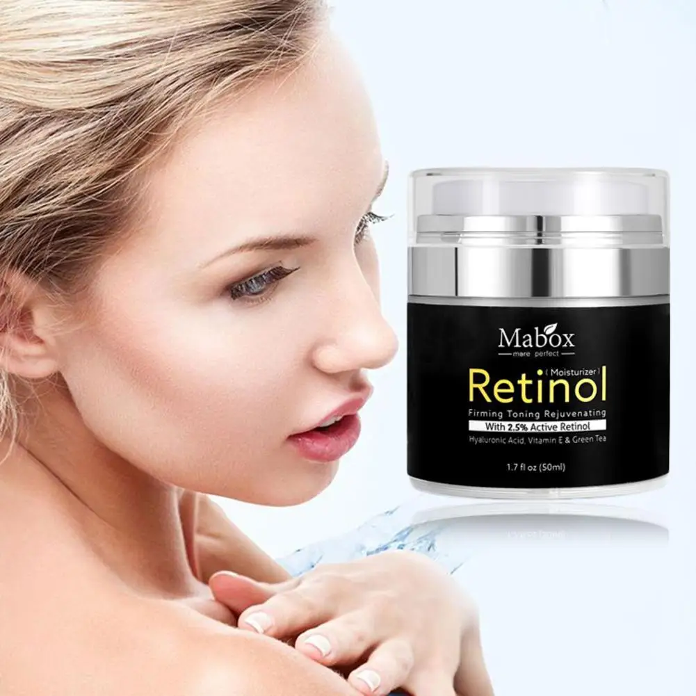 Press Type Bottle Skin Whitening Retinol Face Cream Skin Firmness Facial Moisturizer with Hyaluronic Women and Men Day and Night