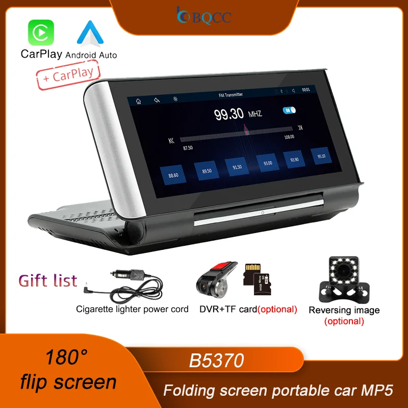 

BQCC Portable 6.86"inch IPS screen folding screen portable MP5 DVR USB BT Mirrorlink Android Carplay reversing image car radio
