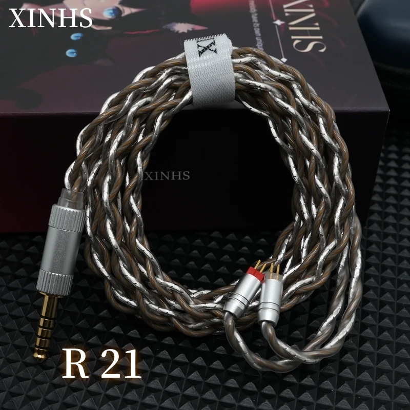 

XINHS R21 4-Core OCC Gold-Plated Silver Palladium-Silver Alloy Balanced HiFi Audio Cable Headphone Upgrade，MMCX/0.78 2PIN/IE900