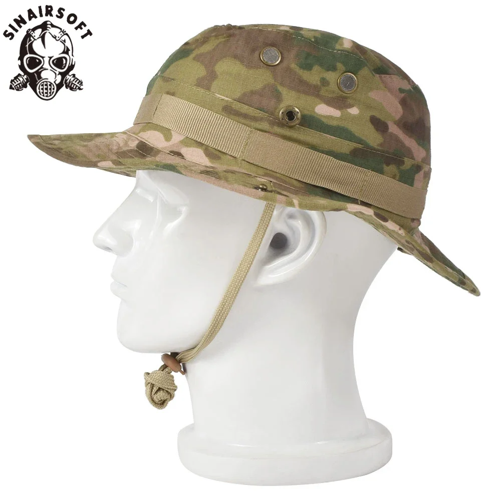 

SINAIRSOFT Men's Camouflage Tactical Boonie Hat Quick Dry Bucket Cap For Outdoor Sports Fishing Hiking Hunting Sun Protection