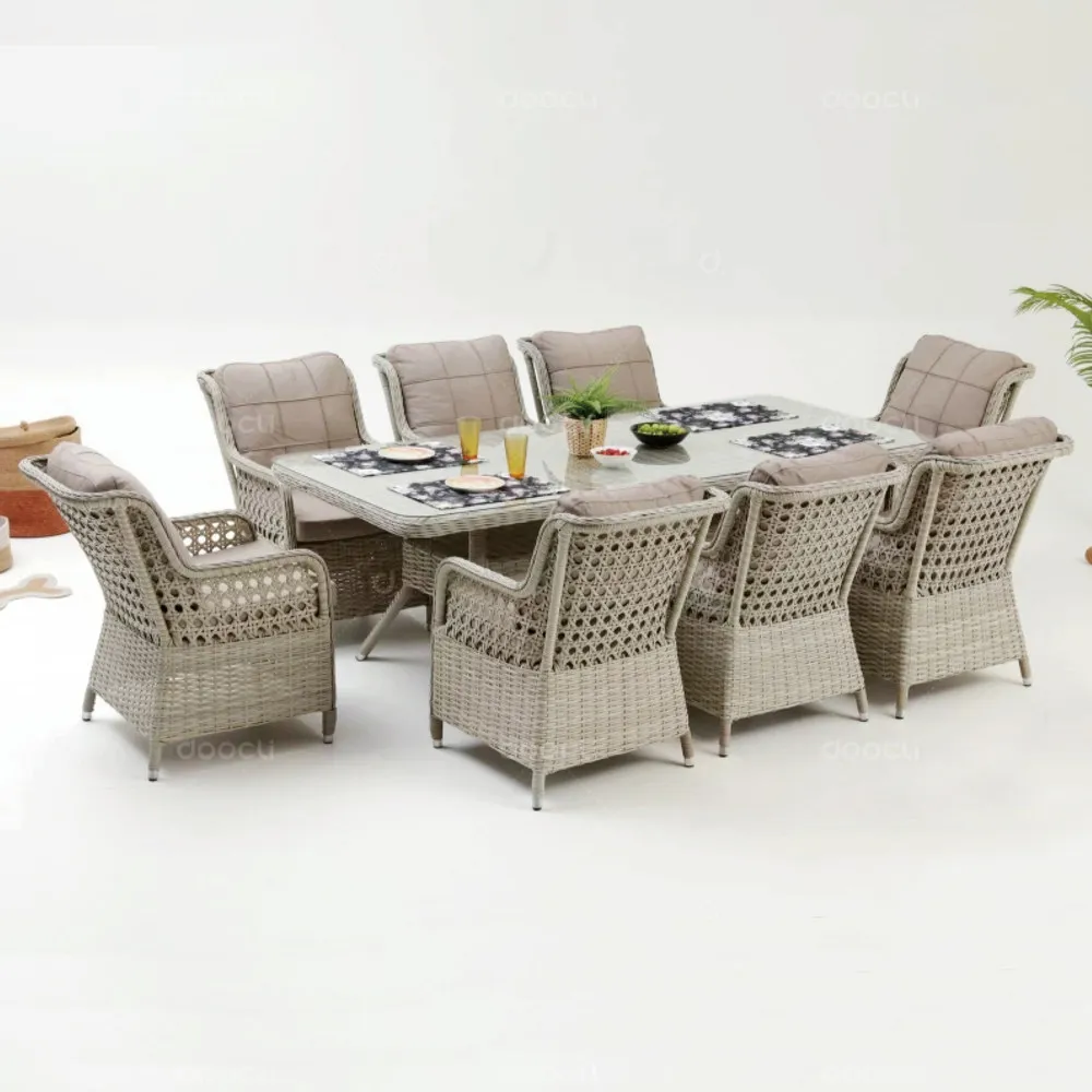 Garden rattan furniture sun protection model room designer hotel villa balcony leisure table and chairs