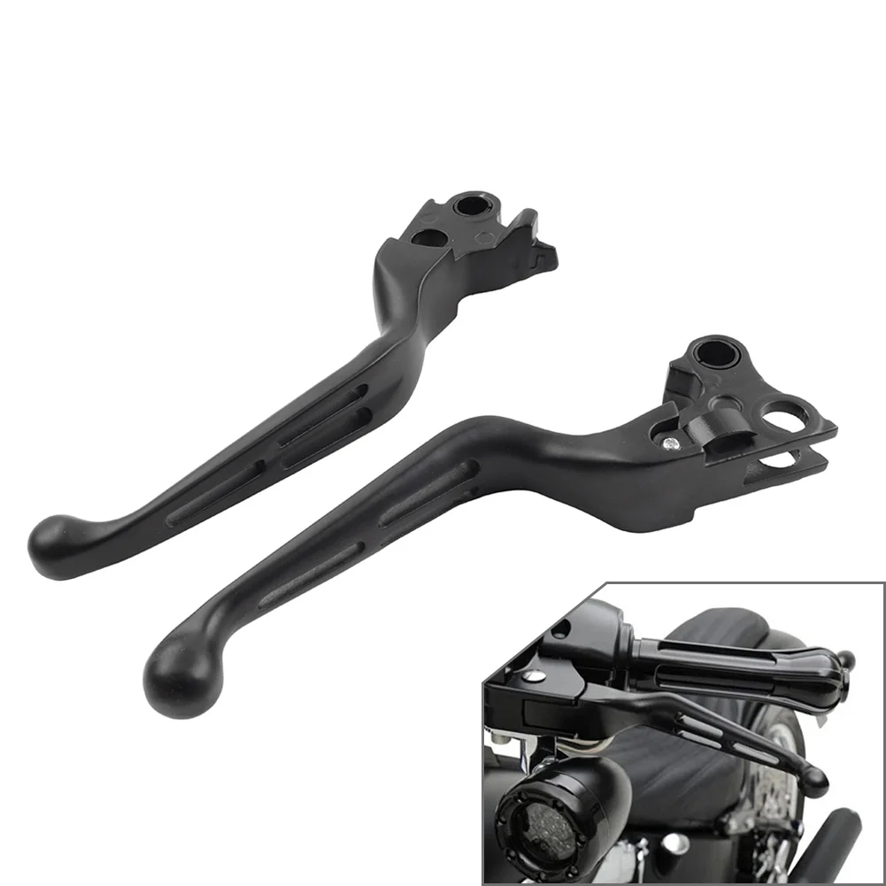 

New 3 Slot Wide Blade Ergonomic Levers Brake Lever Set Slotted Clutch Levers For Harley Touring ROAD KING FLHR Softai FXSB