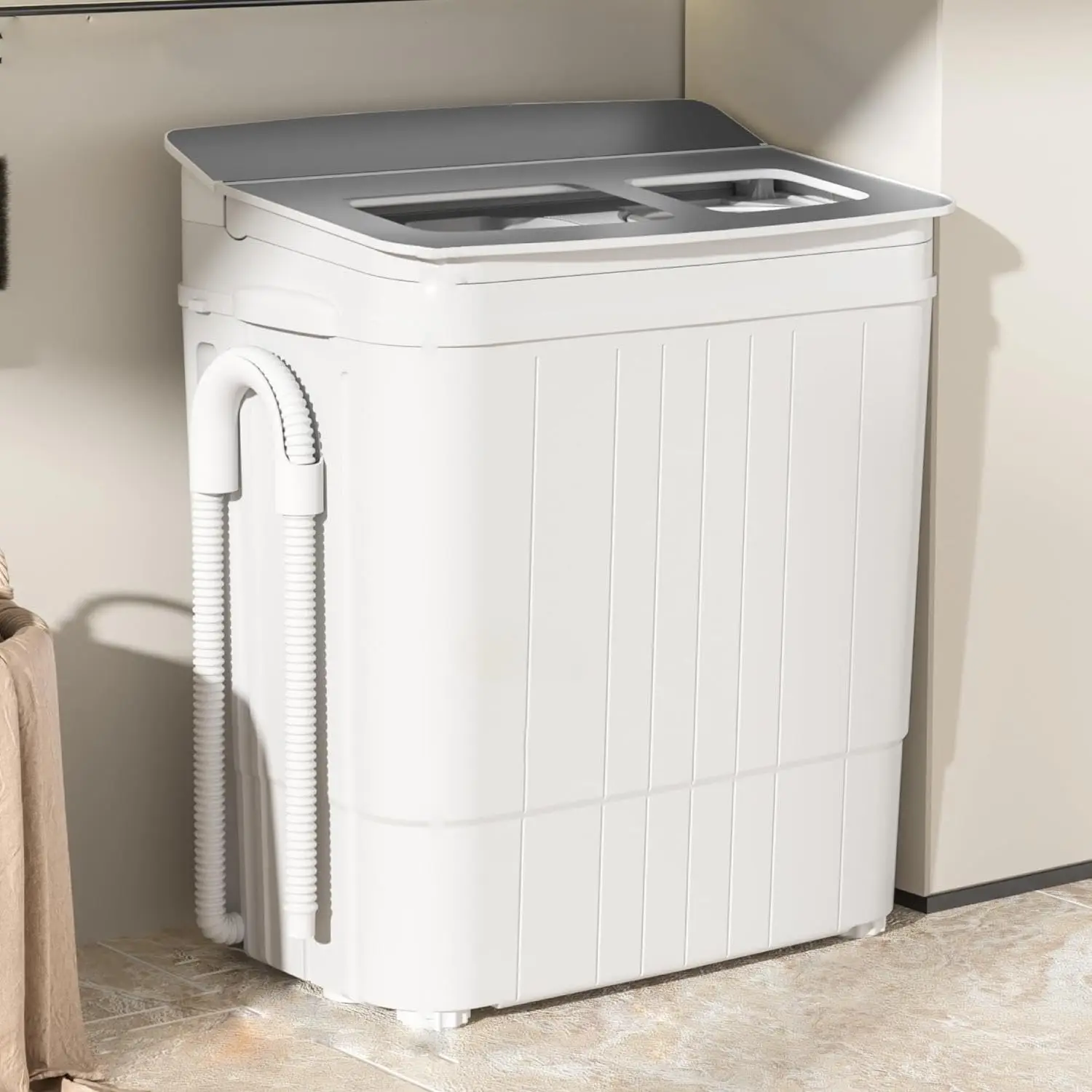 Portable Washing Machine Mini 17.6 Lbs Compact Washer Machine And Dryer Combo，Small Twin Tub Washer with Spin Cycle f