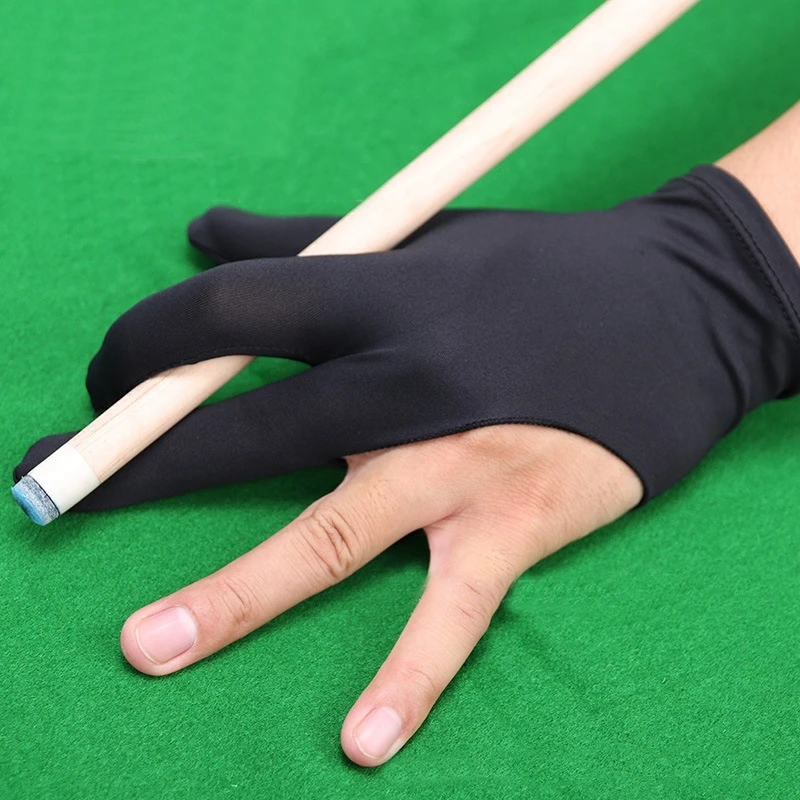 Billiards Pool Snooker Cue Shooters 3 Fingers Gloves Black Blue