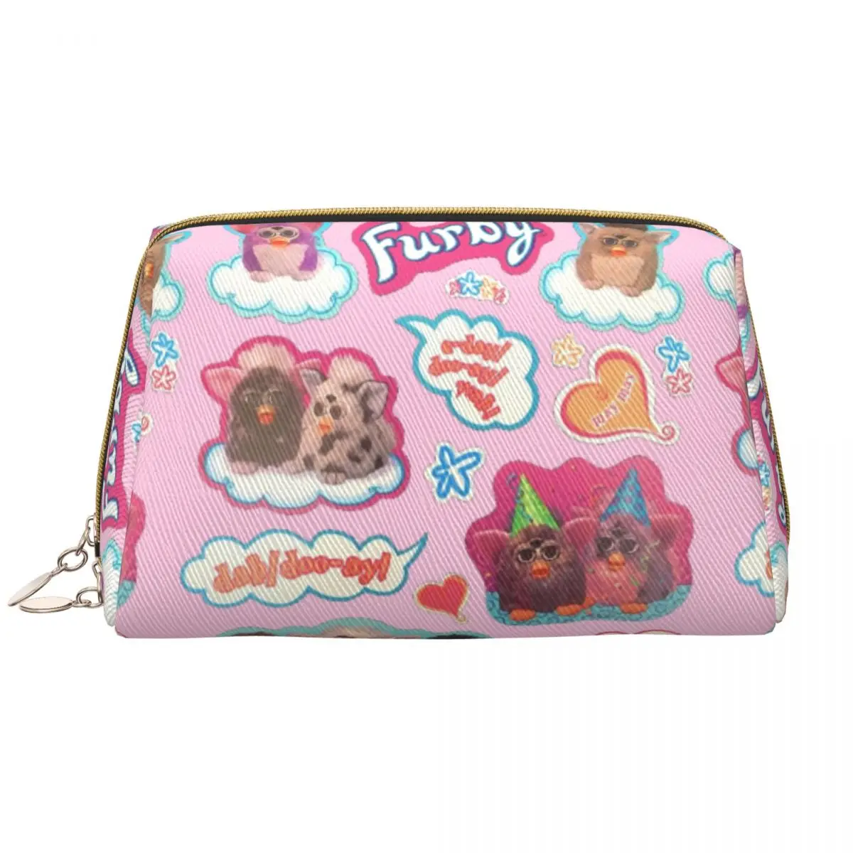 Custom Cartoon Animal Robot Furbys Travel Cosmetic Bag Women Makeup Toiletry Organizer Lady Beauty Storage Dopp Kit