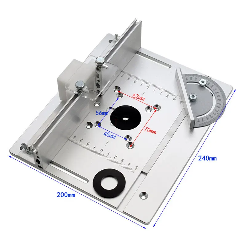 Imagem -06 - Alumínio Router Tabela Inserir Placa com Miter Gauge Bancos para Madeira Serra de Mesa Aparador Multifuncional Máquina de Gravura Novo