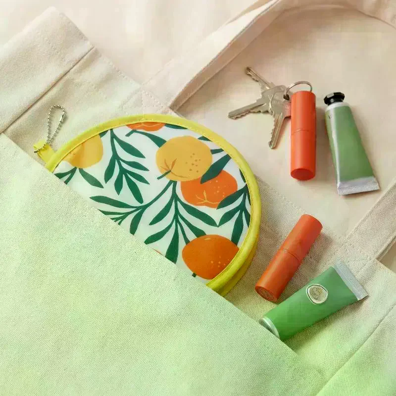 Foldable Round Hand Fan Cute Colorful Prints Portable Hanging Chain Perfect Summer Outdoor Trips