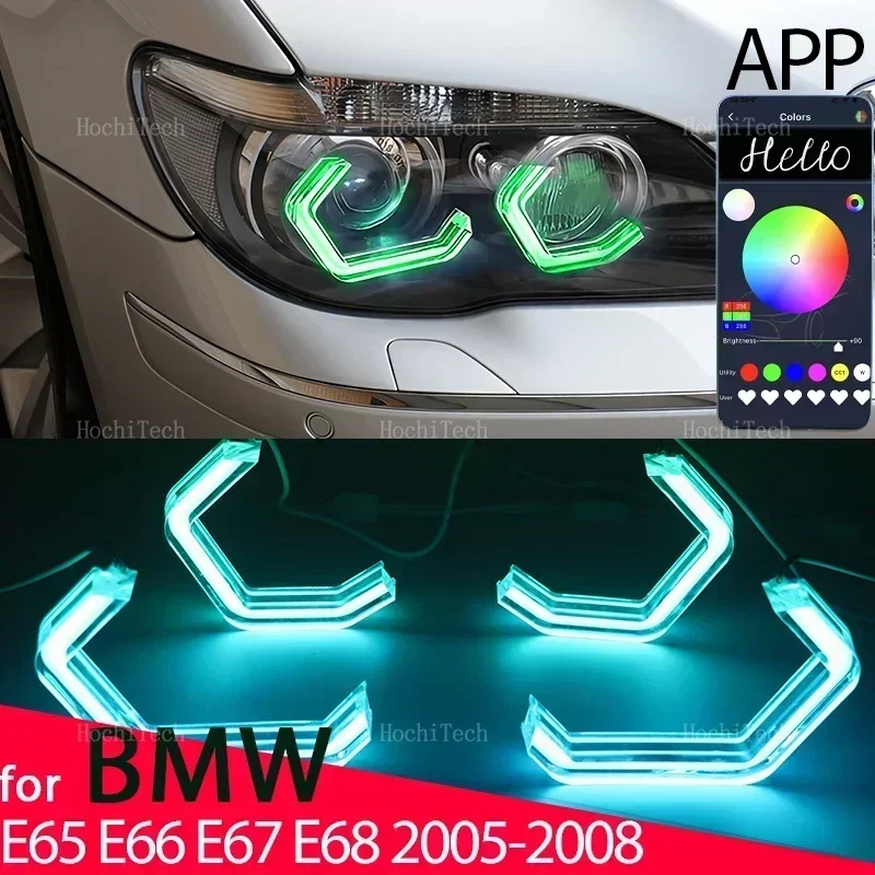 

App Control M4 Style LED Angel Eyes Bulb Ring RGB Lamp for BMW 7 Series E65 E66 E67 E68 Alpina B7 2001-08 730i 735i 740i 745i