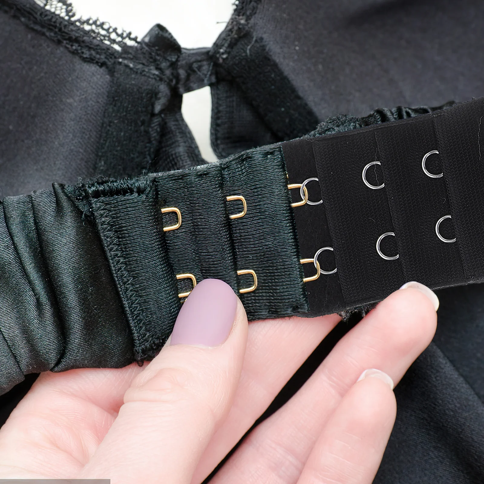 6 pezzi fibbie di estensione del reggiseno da donna elastiche 3 file 2 ganci aggiungi stanza per gravidanza allattamento al seno guadagno di peso nero