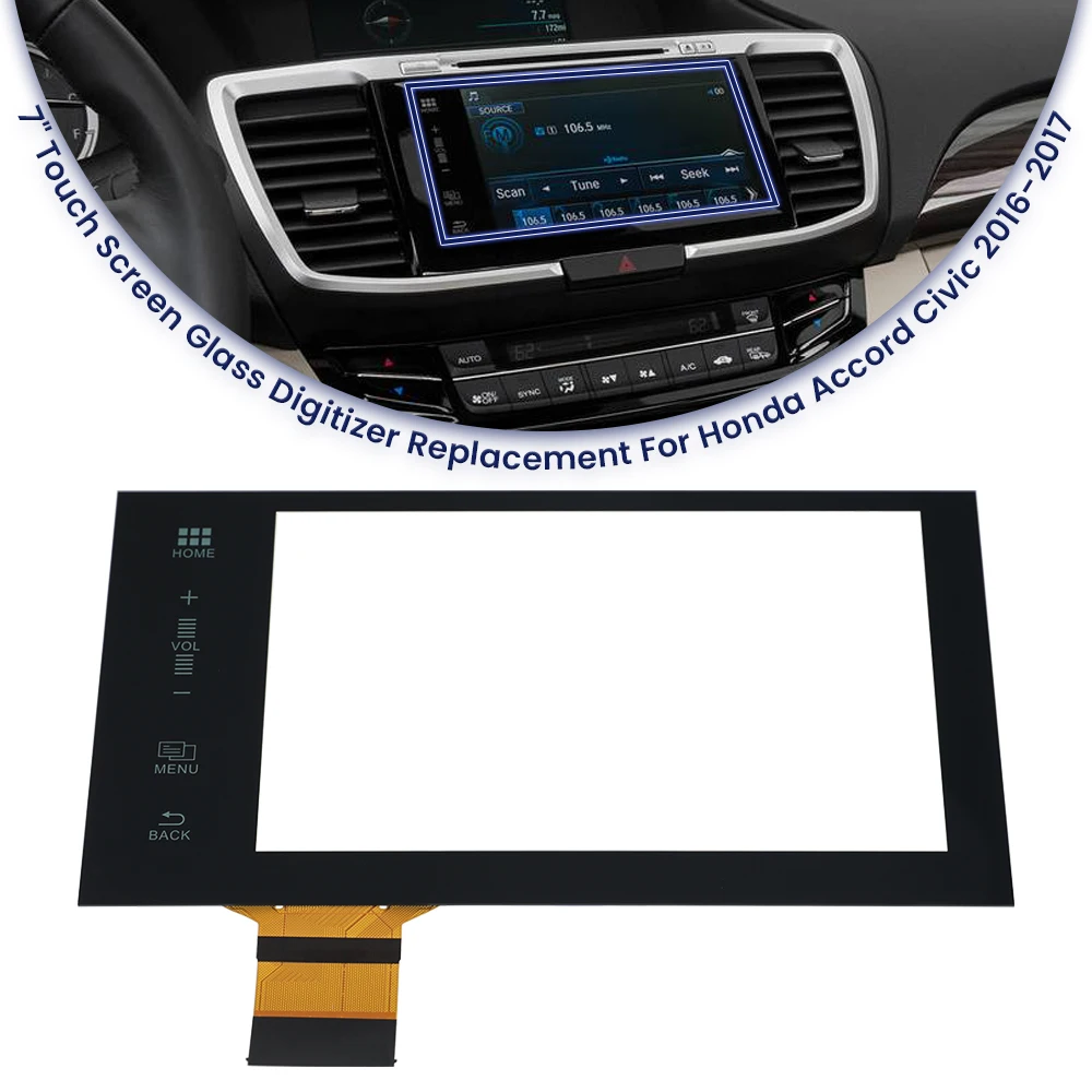 7 inch 60 Pins Touch Screen Glass Digitizer Fit for Honda Accord Civic HR-V Pilot 2016 2017 Car Radio Multimedia Player