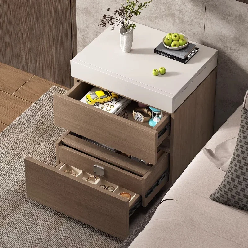 Smart Concealed Bedside Table with Lock Home Bedroom Locker bedroom nightstands and side tables Chest of drawers Nightstand