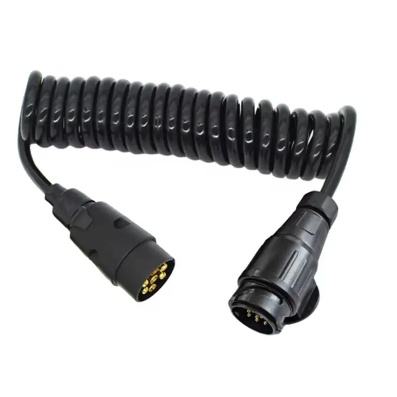 

Curly 13 Pin Male To 7 Pin Male Trailer Extension Cable Lead Towing Conversion Adapter Wiring Connector Plug