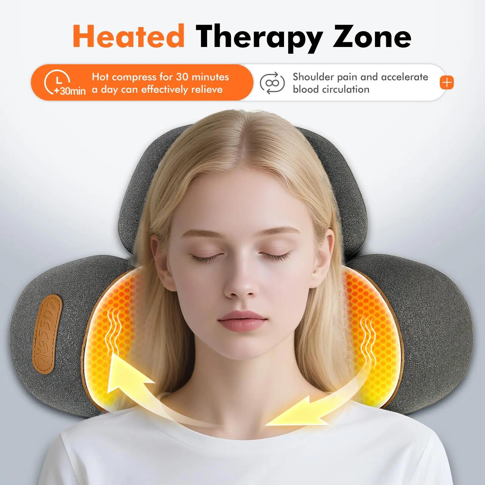 

3-in-1 Neck Massager Pillow for Shoulder Deep Tissue , with Heating and Traction Function, Hump Corrector for Women