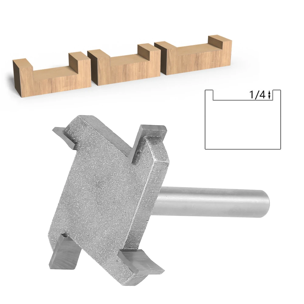 CNC Spoilboard Surfacing Router Bit,4 Wings 6mm Shank Slab Flattening Planing Bits 40mm Cutting Diameter Woodworking Router Tool