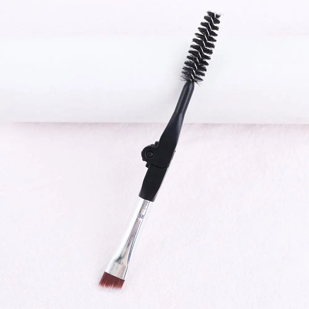 Portable Eyelash Separator Grooming Tool Spoolie Brush Mascara Applicator Foldable Eyebrow Brush Duo Angled Eyebrow Brush