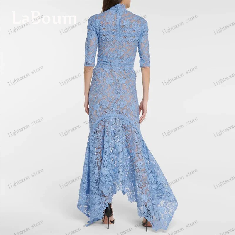 Exquisite Evening Dresses Elegant Prom Dress Half Sleeves Lace Fabric Robes For Formal Party Vestidos De Gala Customized 2025